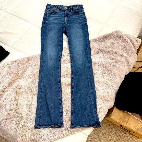 American Eagle high-rise skinny kick next level stretch size 2 blue jeans - Picture 1 of 6